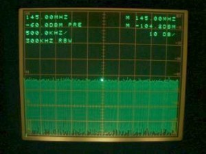 Ecran analyseur de spectre - bruit récepteur